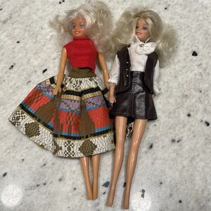 Lot 2 Vintage 1987 TOTSY Dolls Blonde Blue Eyes 11” And 12” With Outfits